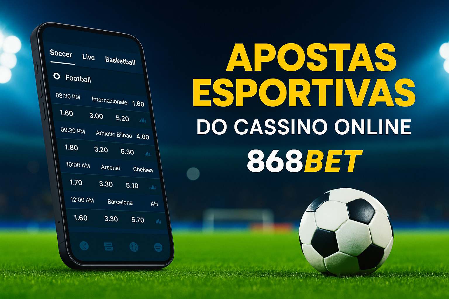 Apostas esportivas no cassino online 868BET